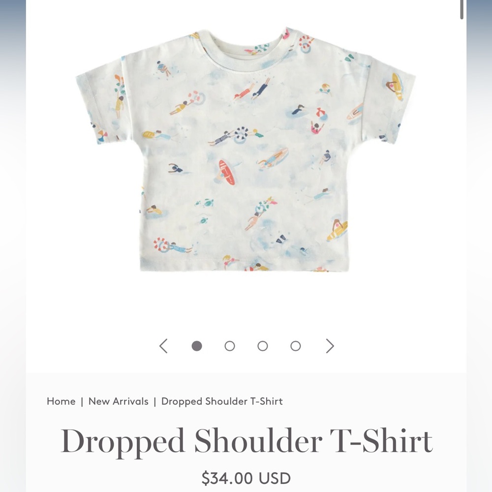 Pehr Dropped Shoulder T-Shirt in Surf 3T